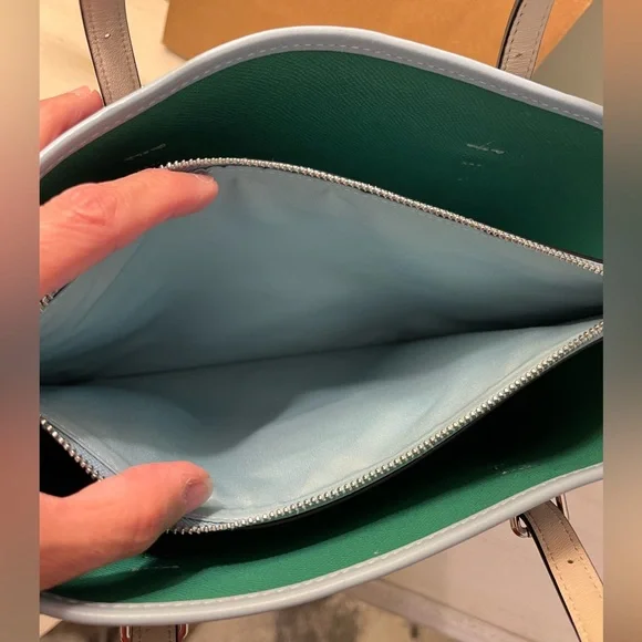 Coach Mollie Tote 25 Crossbody 2-Way Denim Ochre New without tags - Picture 8 of 9